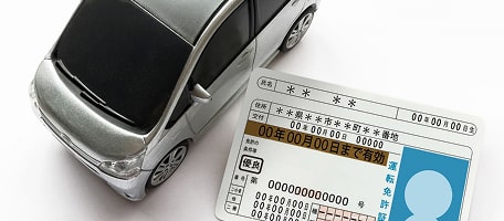 車と運転免許証の写真